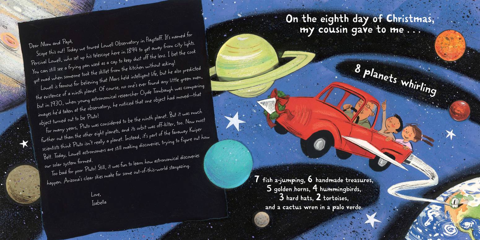 Pluto pages from The Twelve Days of Christmas in Arizona